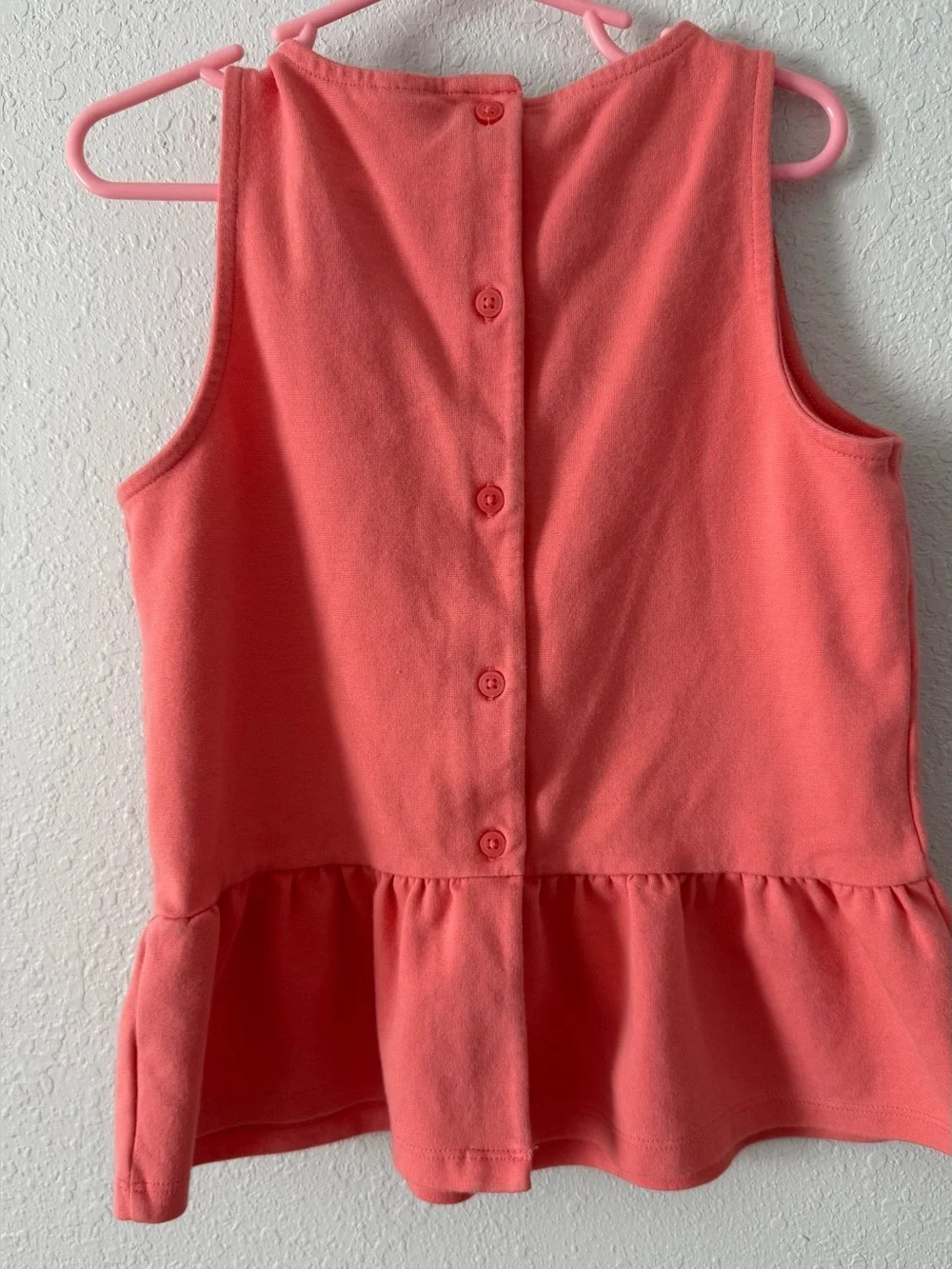 Janie and Jack Coral Peplum Top Girls Size 7 Sleeveless Rosette Shirt